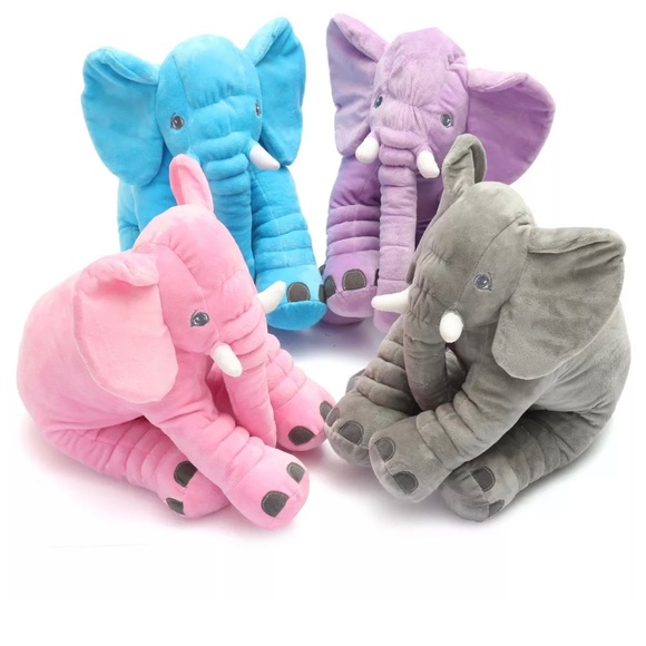 Elephant Pillow Soft Gray Plush - Picture 4 of 8